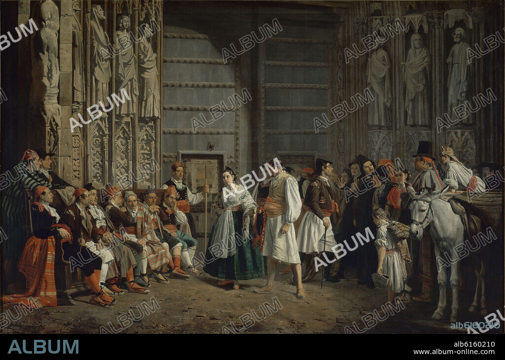 BERNARDO FERRANDIZ (1835-1885). TRIBUNAL DE LAS AGUAS EN VALENCIA - 1865.
