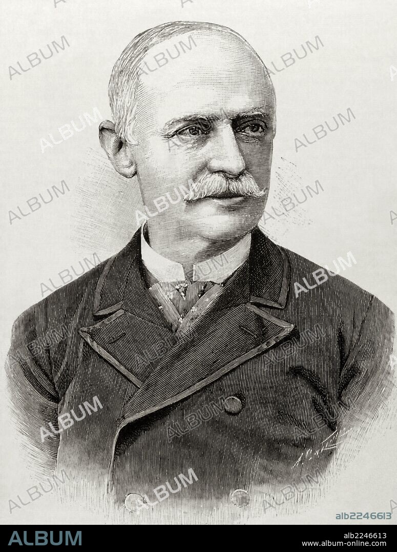 BENJAMIN MAXIMO LAGUNA (1822-1902). Ingeniero de montes, botánico y entomólogo español. Grabado por Carretero. "La Ilustración Española y Americana", 1875.