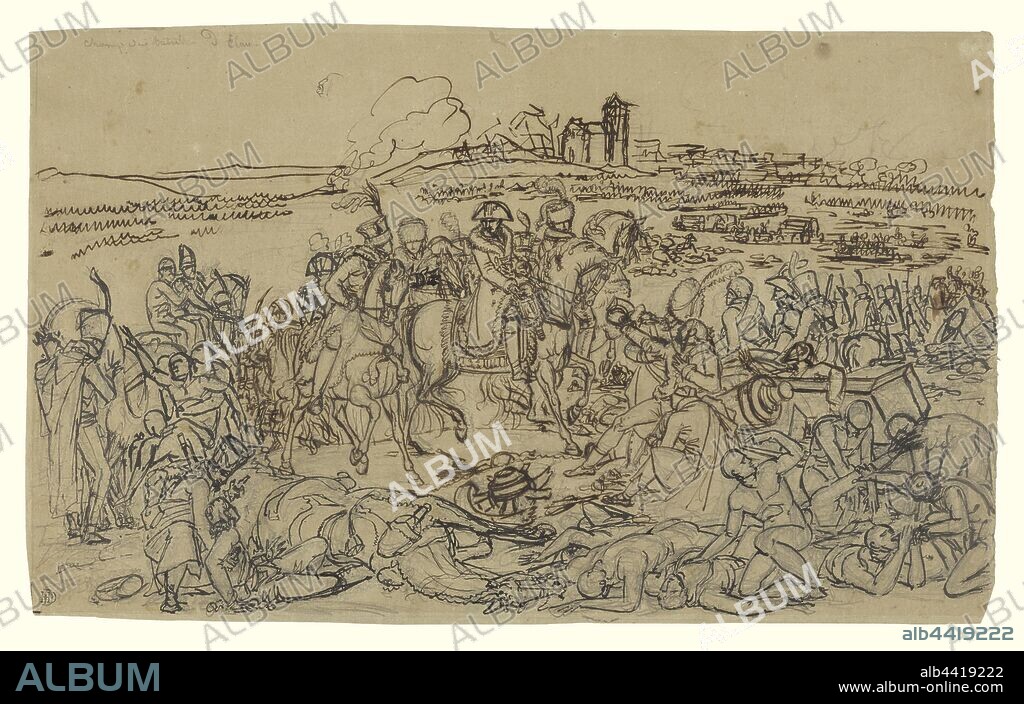 Napoleon at the Battlefield of Eylau, Attributed to Antoine-Jean Gros (French, 1771 - 1835), 1807, Pen and black and dark brown ink over graphite, 27 x 44.8 cm (10 5/8 x 17 5/8 in.).