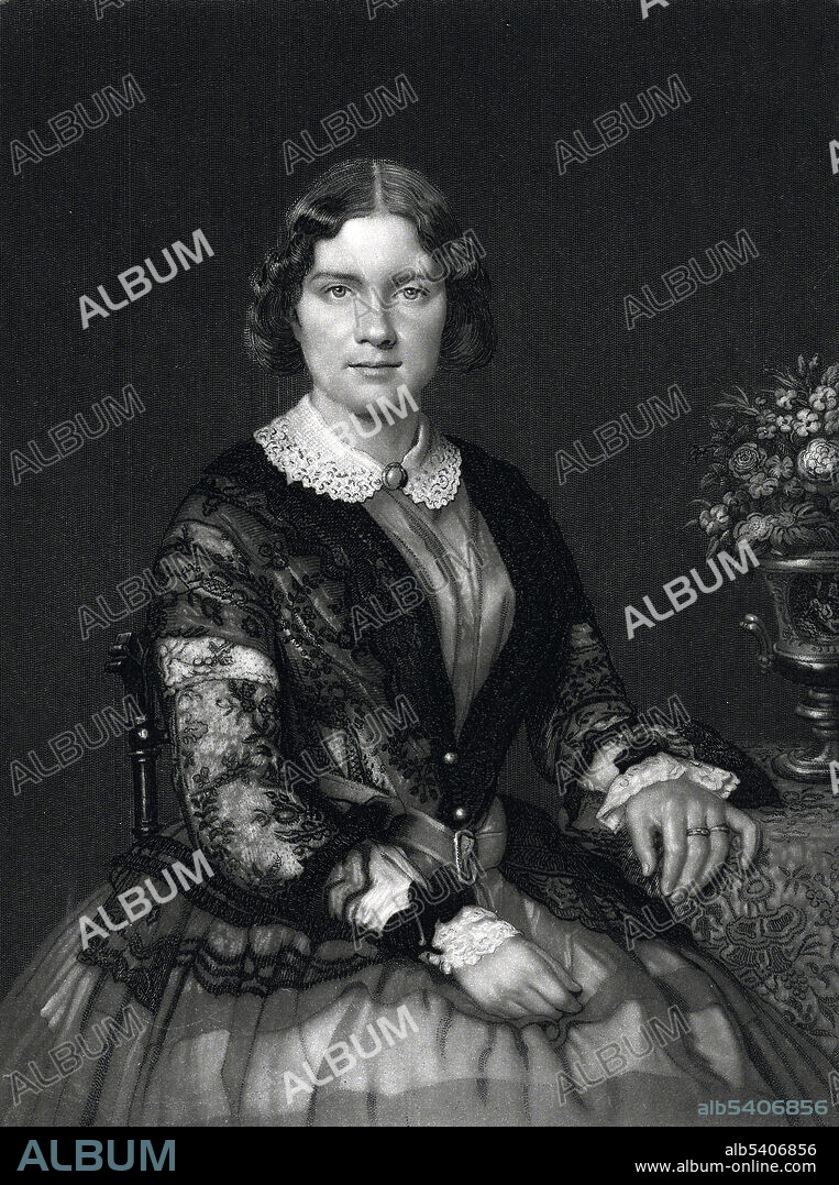 Jenny Lind (October 6, 1820 - November 2, 1887) was a Swedish opera singer, often called the "Swedish Nightingale." One of the most highly regarded singers of the 19th century, she performed in soprano roles in opera in Sweden and across Europe. In 1850, Lind went to America at the invitation of the showman P. T. Barnum. She gave 93 concerts for him and then continued to tour under her own management. She earned more than $350,000 from these performances, donating the proceeds to charities, principally the endowment of free schools in Sweden. There are no recordings of Lind's voice. Mezzotint on paper by John Sartain, 1857 (cropped and cleaned).