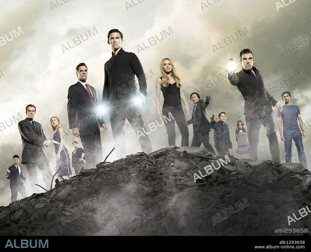 ADRIAN PASDAR, ALI LARTER, CRISTINE ROSE, DANIA RAMIREZ, GREG GRUNBERG, HAYDEN PANETTIERE, JACK COLEMAN, JAMES KYSON-LEE, MASI OKA, MILO VENTIMIGLIA, SENDHIL RAMAMURTHY und ZACHARY QUINTO in HEROES, 2006, unter der Regie von ADAM KANE, ALLAN ARKUSH, GREG BEEMAN und JEANNOT SZWARC. Copyright NBC UNIVERSAL TELEVISION/TAILWIND PRODUCTIONS.