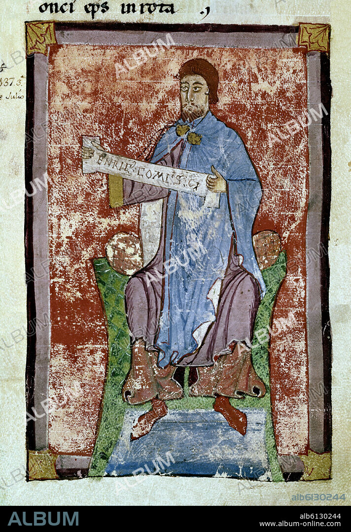 ENRIQUE DE PORTUGAL EN UNA MINIATURA DEL TUMBO A (1125 A 1255) - FOL 39.