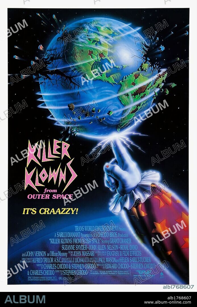 Poster of KILLER KLOWNS FROM OUTER SPACE, 1988, directed by STEPHEN CHIODO. Copyright CHIODO BROTHERS PRODUCTIONS.