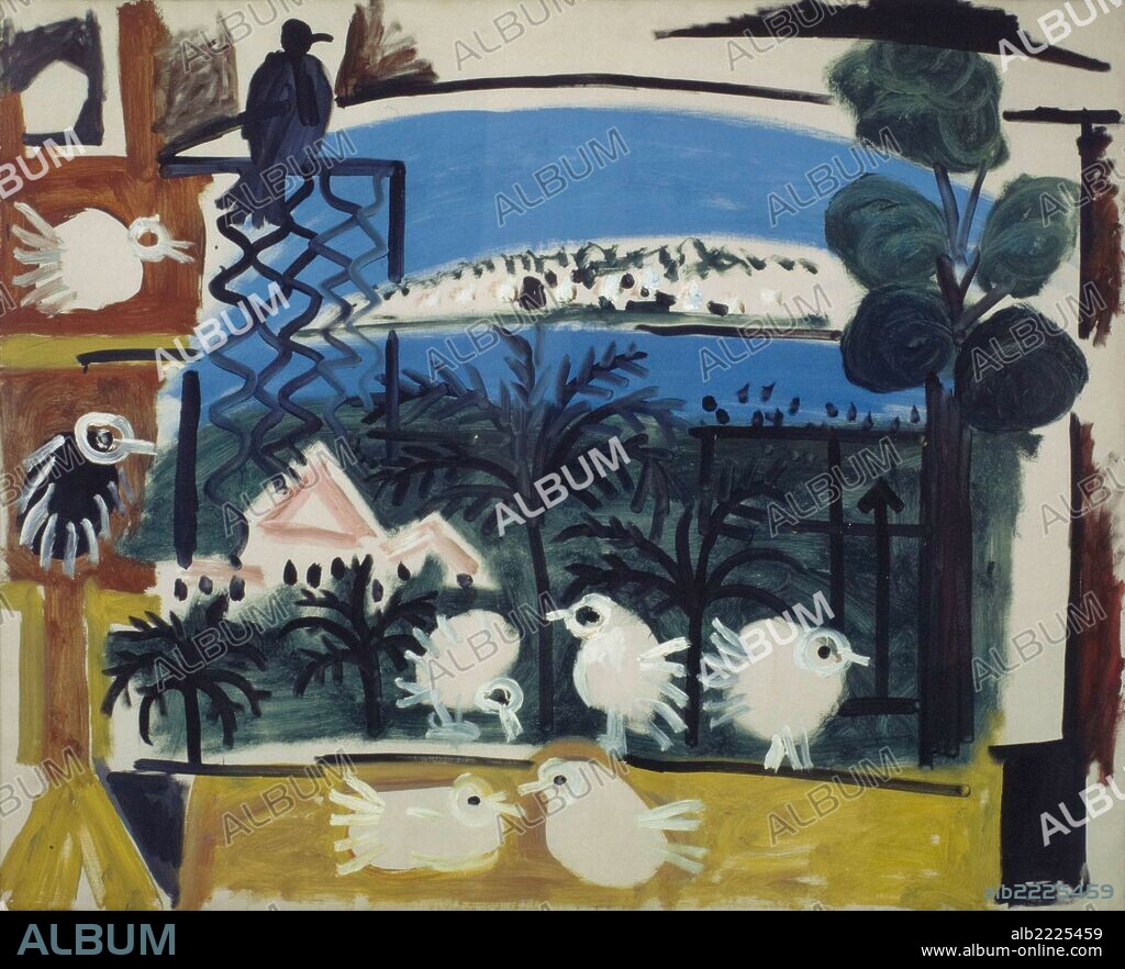 Pablo Picasso / 'The pigeons', 1957, Oil on canvas, 80 x 100 cm, MPB 70.454.
