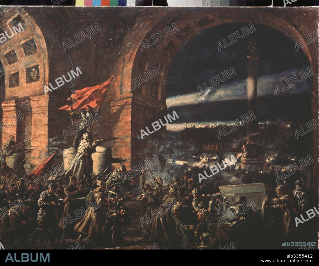PAVEL PETROVICH SOKOLOV-SKALYA. Storming the Winter Palace on 25th October, 1917.