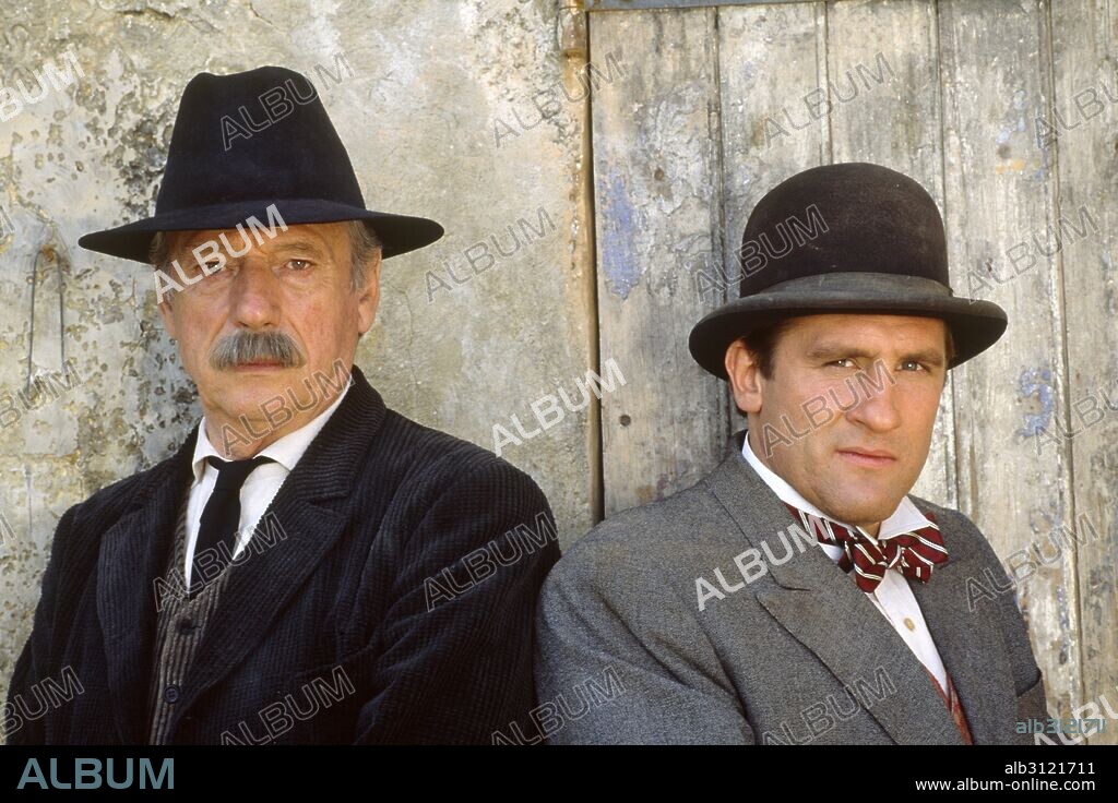 GERARD DEPARDIEU y YVES MONTAND en EL MANANTIAL DE LAS COLINAS, 1986 (JEAN DE FLORETTE), dirigida por CLAUDE BERRI. Copyright RENN-FILMS A2-RAI2-DD/AMLF.