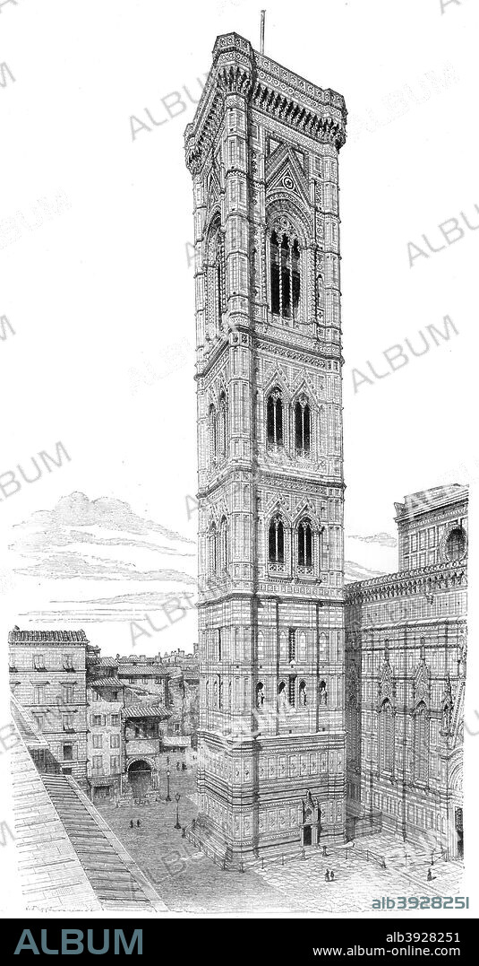 The campanile of the Basilica of Santa Maria del Fiore, Florence, Italy, 1882. From Florence, by Charles Yriarte, translated by CB Pitman and published by Sampson Low (London, 1882).