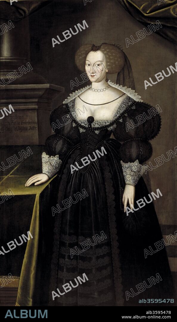 JACOB HEINRICH ELBFAS. Portrait of Princess Maria Eleonora of Brandenburg (1599-1655), Queen of Sweden.
