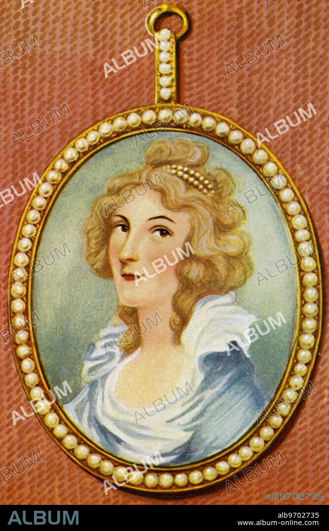Elisabeth Foster - Duchess of Devonshire - after a miniature by Richard Cosway. Elizabeth Cavendish, Duchess of Devonshire (formerly Elizabeth Hervey, later Lady Elizabeth Foster) (1759 - March 30, 1824), is best known as the close friend of Georgiana, Duchess of Devonshire, who supplanted the Duchess in her husband's affections and later married him. ©TopFoto.