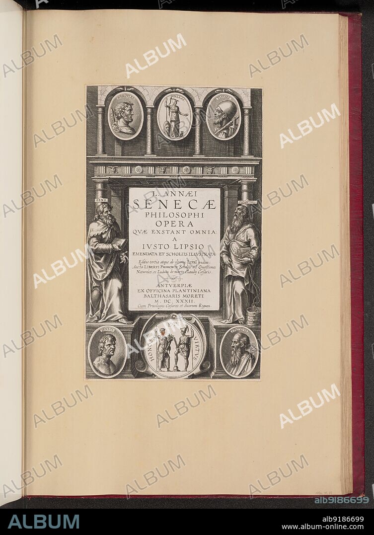 THEODOOR GALLE. Title Page for L. Annaei Senecae Philosophi Opera Qvae Exstant Omnia a Ivisto Lipsio, 1632.