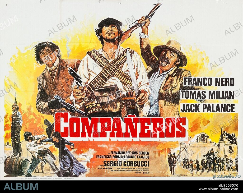 Poster of COMPANEROS, 1970 (VAMOS A MATAR, COMPAÑEROS), directed by SERGIO CORBUCCI. Copyright ATLANTIDA FILMS.
