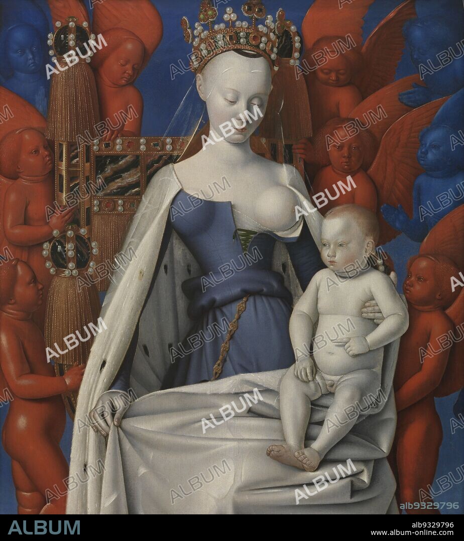 Madonna surrounded by seraphim and cherubim, Jean Fouquet, (1454-1456), painting, (1454-1456), Belgian Art.