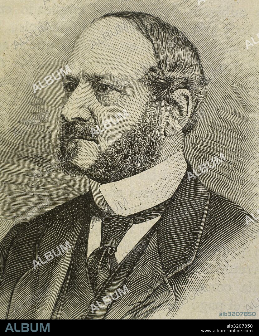 Karl Friedrich Georg von Savigny (Berlín,1814-Frankfurt del Main,1875). Diplomático prusiano. Grabado del siglo XIX.
