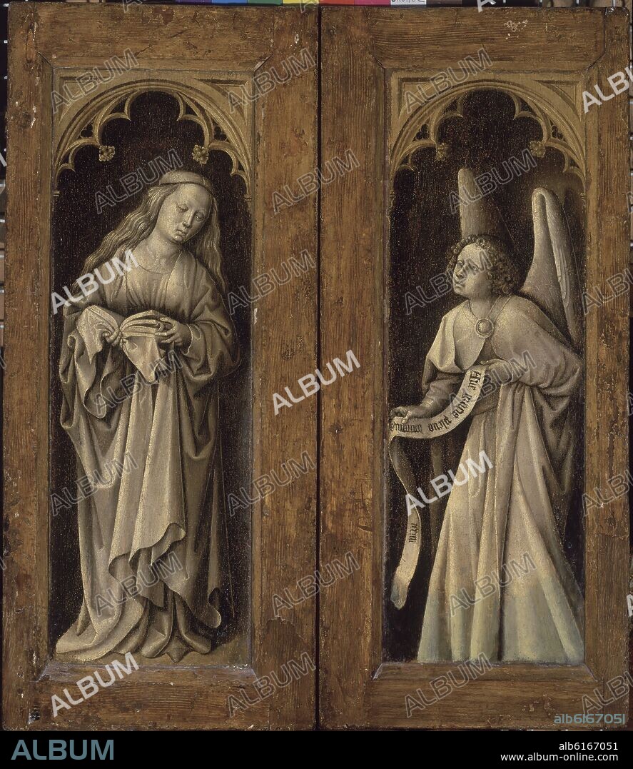 LOUIS ALINCBROT. PAISAJES DE LA VIDA DE CRISTO (TRIPTICO DE LA CRUCIFIXION) CERRADO - HACIA 1440-1450 - O/T - 78 x 134 cm - NP 2538 - GOTICO FLAMENCO.