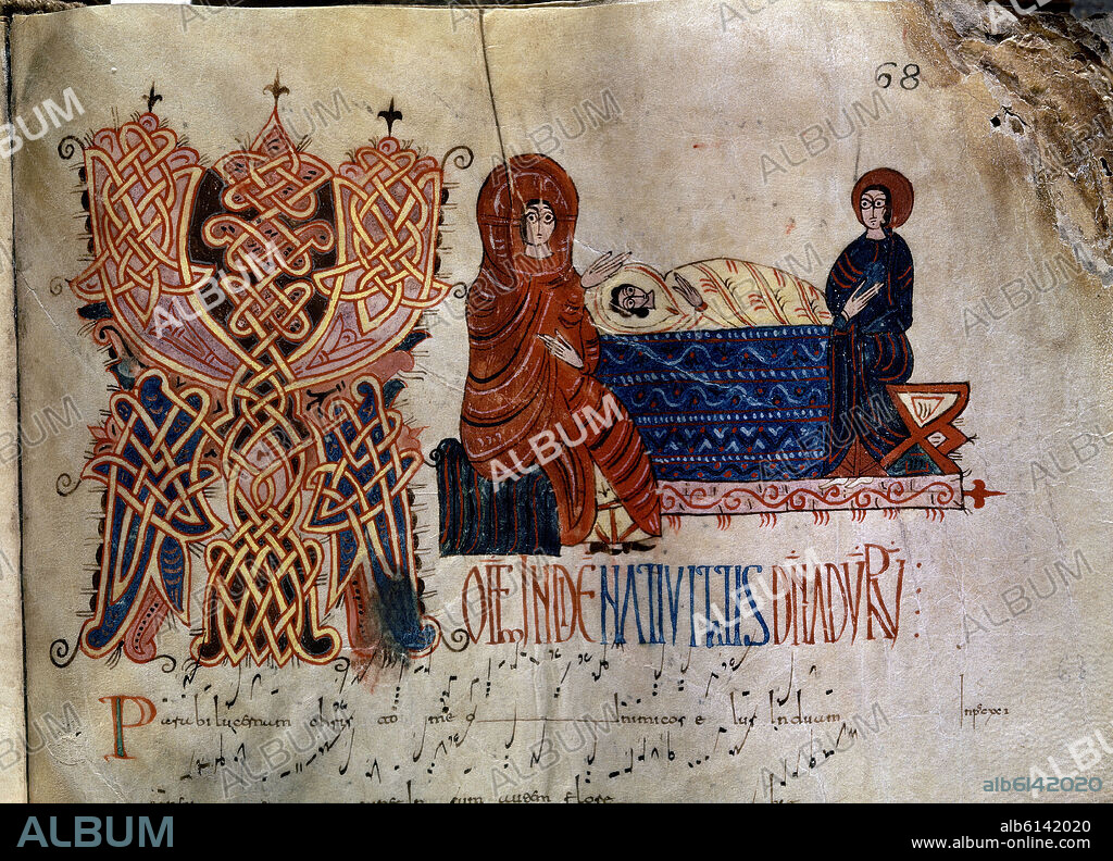 Antifonario mozarabe. Nativity. Natividad. 11th century. Leon, cathedral's library.
