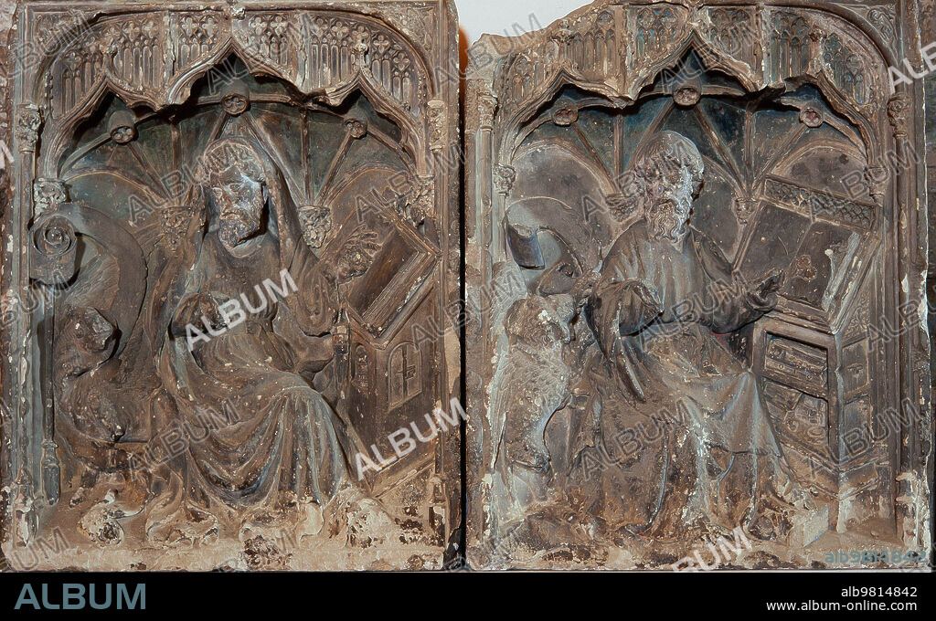 Relieves de San Lucas y San Marcos, atribuidos a Jordi Safont, siglo XV. Museu Diocesà de Lleida.