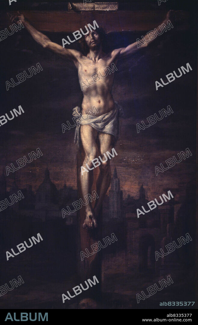 ANTONIO DE PEREDA (CA. 1611-1678). PEREDA , ANTONIO. PINTOR ESPAÑOL. VALLADOLID 1608 -1678. " CRISTO CRUCIFICADO ". COLECCION PARTICULAR . MADRID JESUCRISTO.