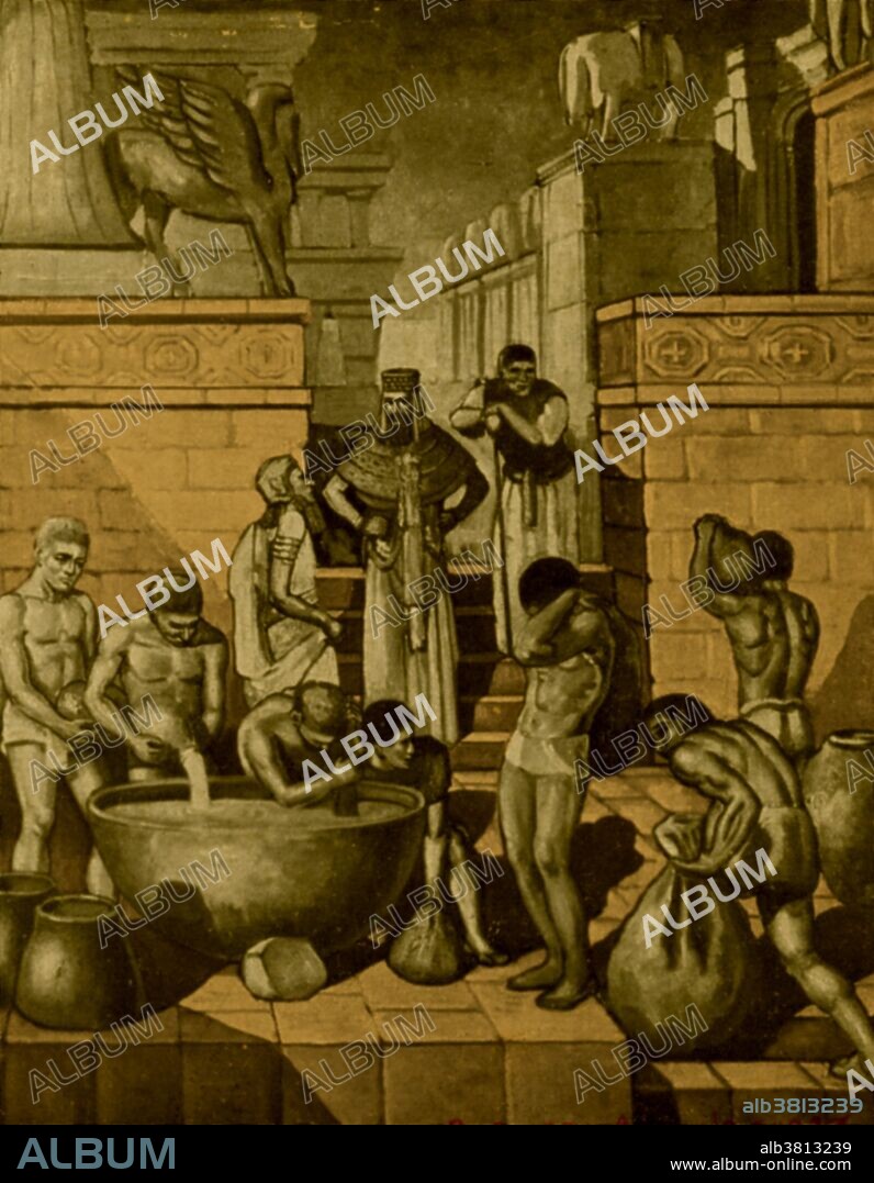 Brewing in Babylon-4000 B.C. In this country, rightfully called the cradle of civilization, we find the art of brewing well developed as early as 4200 B.C. The beginning of beer production must therefore date back thousands of years prior to that time. Two grains, barley and emmer, were raised in this agricultural country and used in the production of beer. Brewing was conducted by master brewers in establishments of large proportion, and was an industry of major importance.