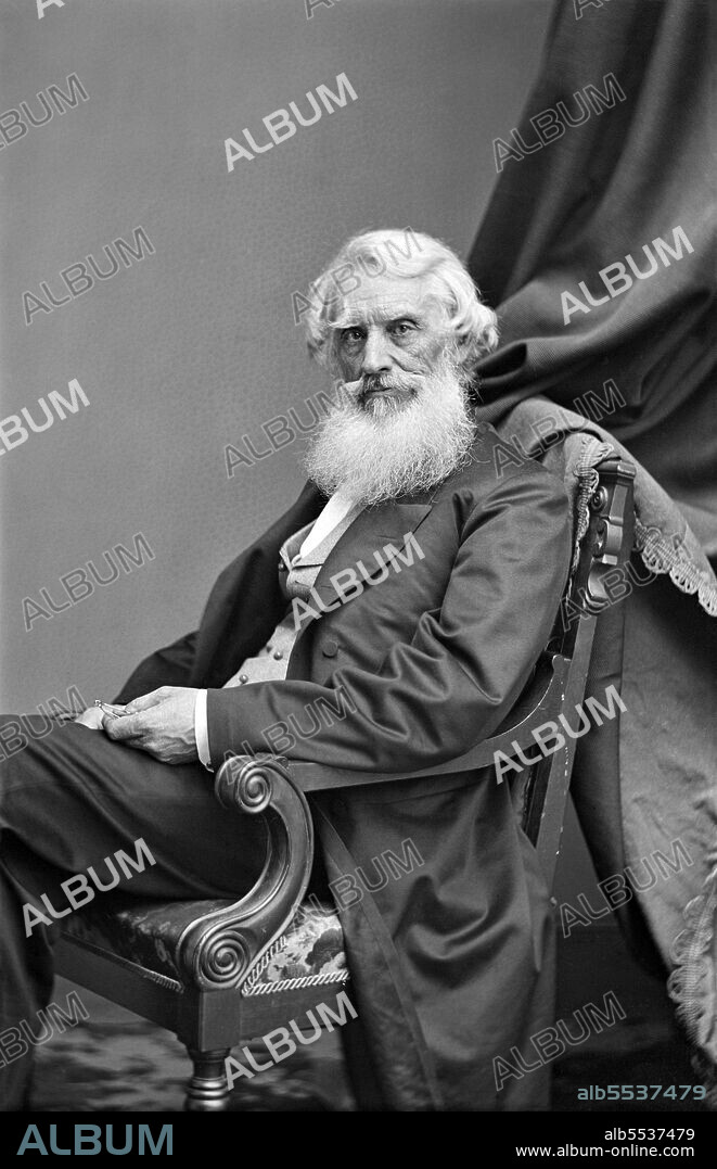 Samuel F.B. Morse (1791-1872) American Painter and Inventor, seated Portrait, Mathew Brady Studio, late 1860's.