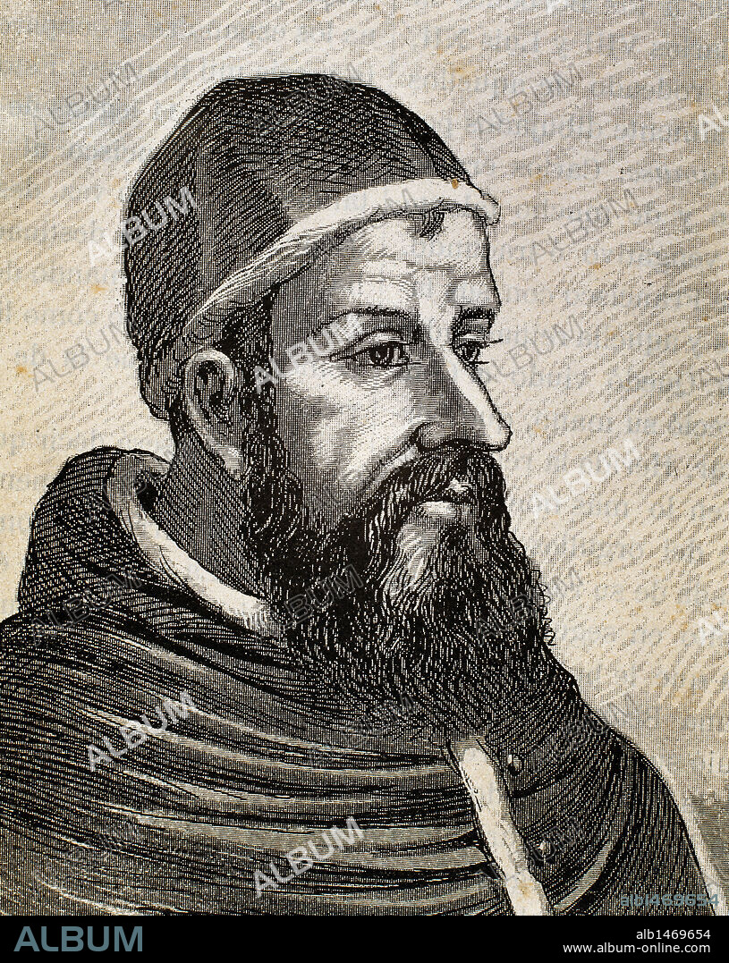 Clement VII (1478–1534), born Giulio di Giuliano de Medici Cardinal from 1513 to 1523 and  Pope from 1523 to 1534. Thanks to his patronage Michelangelo finished the paintings of the Last Judgement in the Sistine Chapel. Engraving by Serra Pausas.