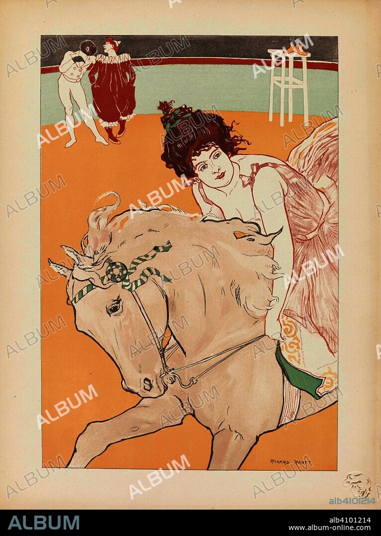 RICHARD RANFT. The Circus Rider (L'écuyère) from the album L'Estampe moderne (Album XII). Dimensions: 40.7 cm x 30.6 cm, 34.1 cm x 23.4 cm.