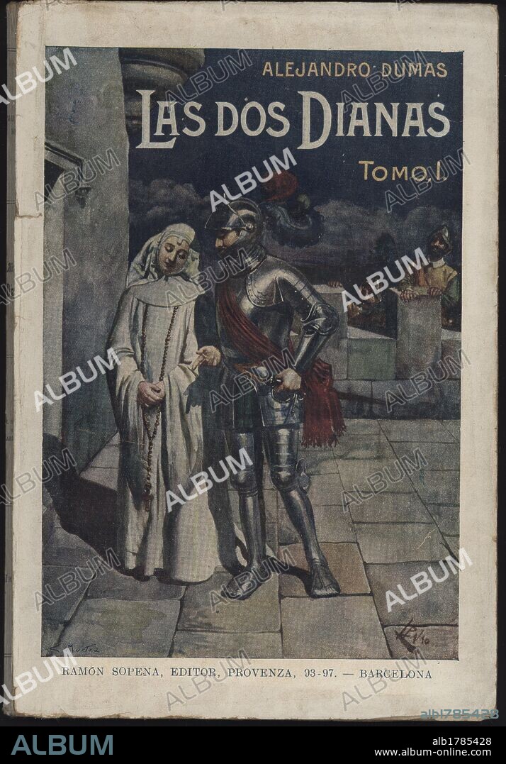 Portada de la novela LAS DOS DIANAS, tomo 1, de Alejandro Dumas (Villers-Cotterêts, 1802-Puys, 1870). Editada en Barcelona en l931.