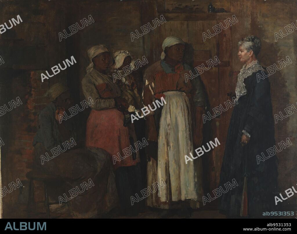 WINSLOW HOMER. A Visit from the Old Mistress. oil on canvas. Date: 1876.