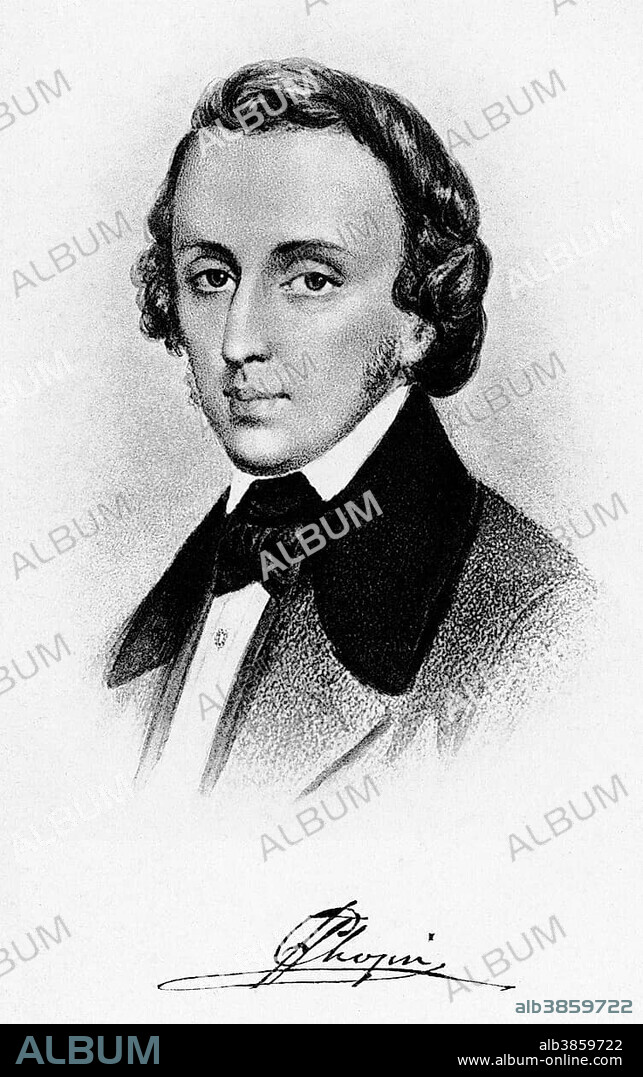 Frédéric François Chopin, 1810 - 1849, pianist, composer, photogravure, around 1870, after a drawing by A. Duval.