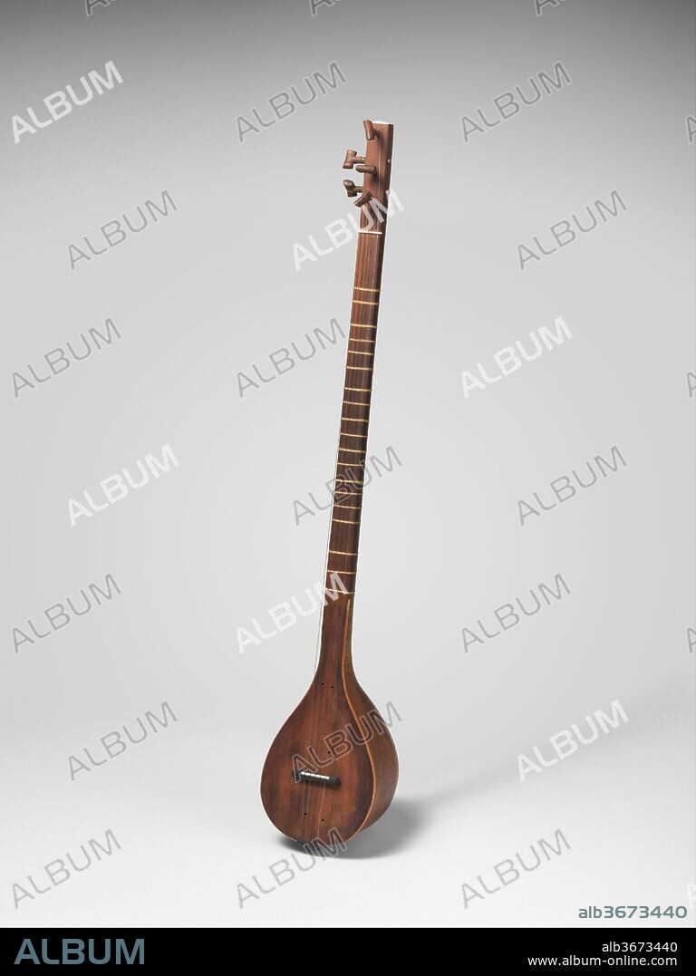 Setar. Culture: Iranian (Persian). Dimensions: Overall: 12.3 x 12 x 74 cm (4 13/16 x 4 3/4 x 29 1/8 in.). Maker: attributed to Haj Taher. Date: 19th century.