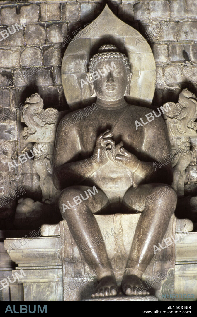 Buddha  800  Indonesian Art  Stone  Candi Medut Monastery, Java, Indonesia.