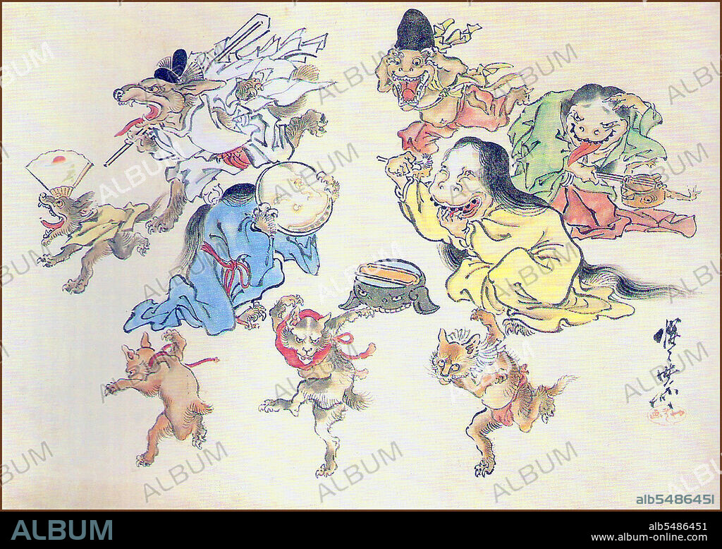 Hyakki Yako ('Night Parade of One Hundred Demons') is a Japanese folk belief. The belief holds that every year yokai, the Japanese supernatural beings, will take to the streets during summer nights. Anyone who comes across the procession will die, unless protected by some Buddhist sutra. It is a popular theme in Japanese visual art.