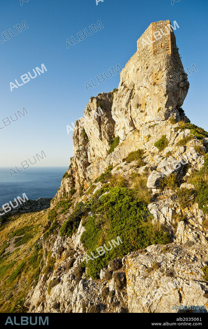 Castell del Rei rock castle, 9th and 10th centuries. Tramuntana coast. Pollença. Mallorca. Balearic Islands. Spain.