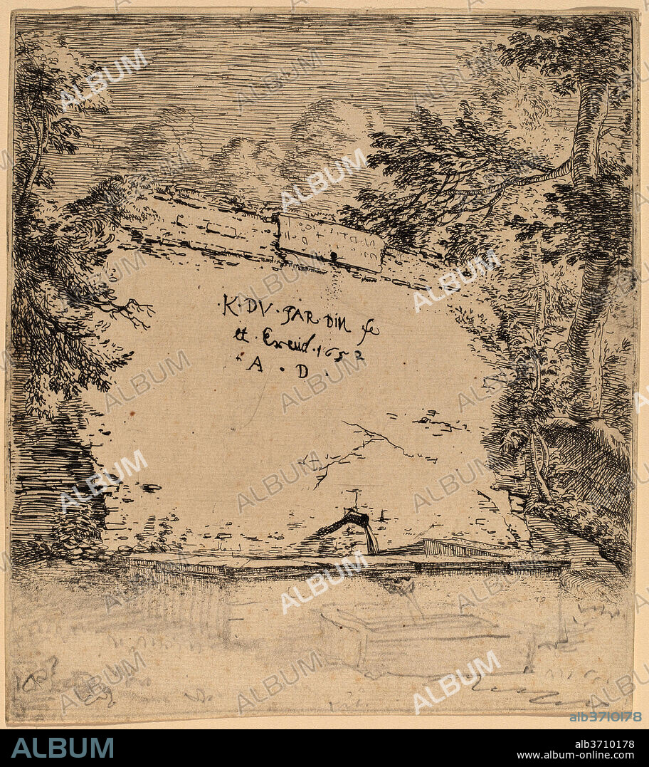 KAREL DUJARDIN. Title Page with Fountain. Dated: 1652. Medium: etching.