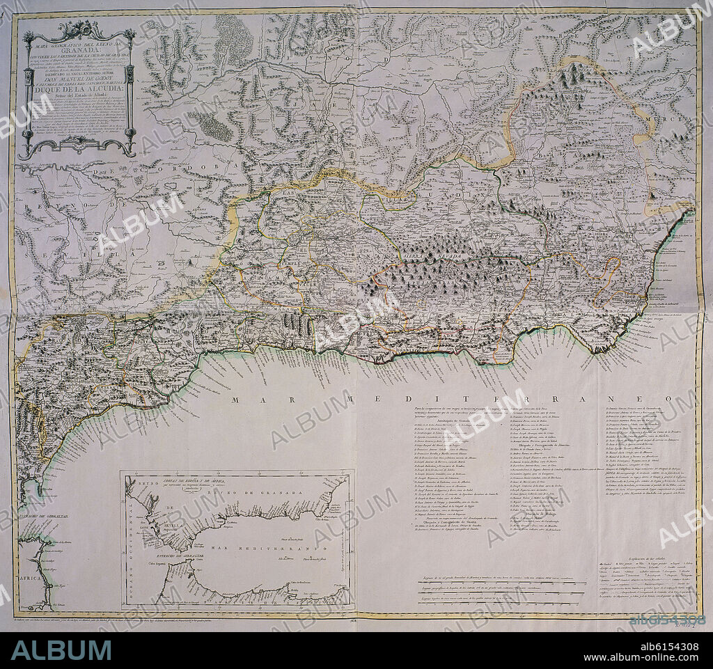 LOPEZ TOMAS. MAPA DEL REINO DE GRANADA 1767.