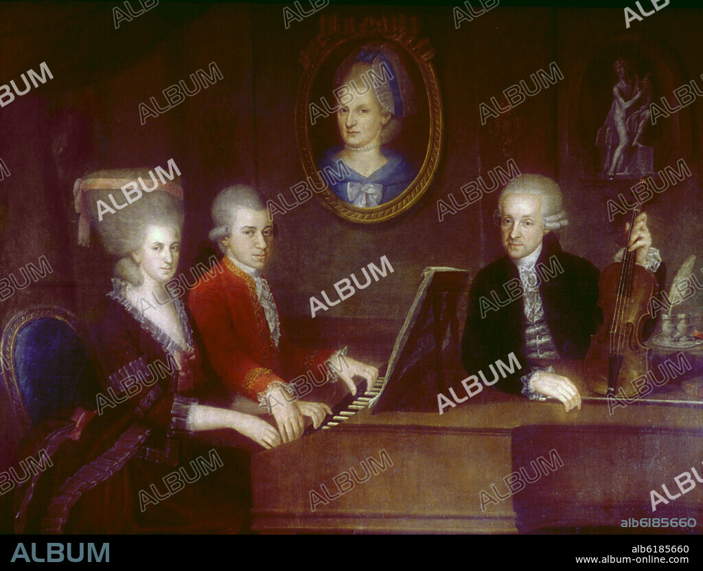 JOHANN NEPOMUK DELLA CROCE. The Mozart family - 1780 - oil on canvas.