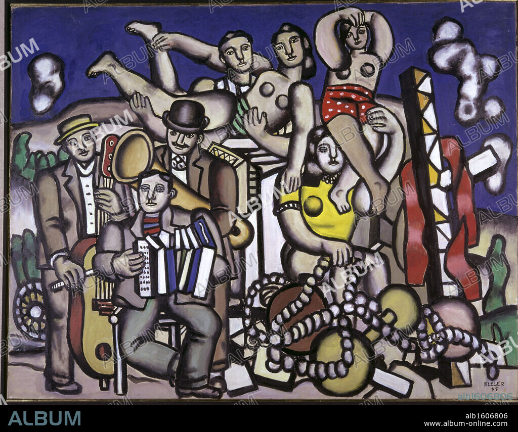 FERNAND LÉGER. Acrobats and Musicians by Fernand Leger, 1945, 1881-1955, Venezuela, Caracas, Sofia Imber Museum of Modern Art.
