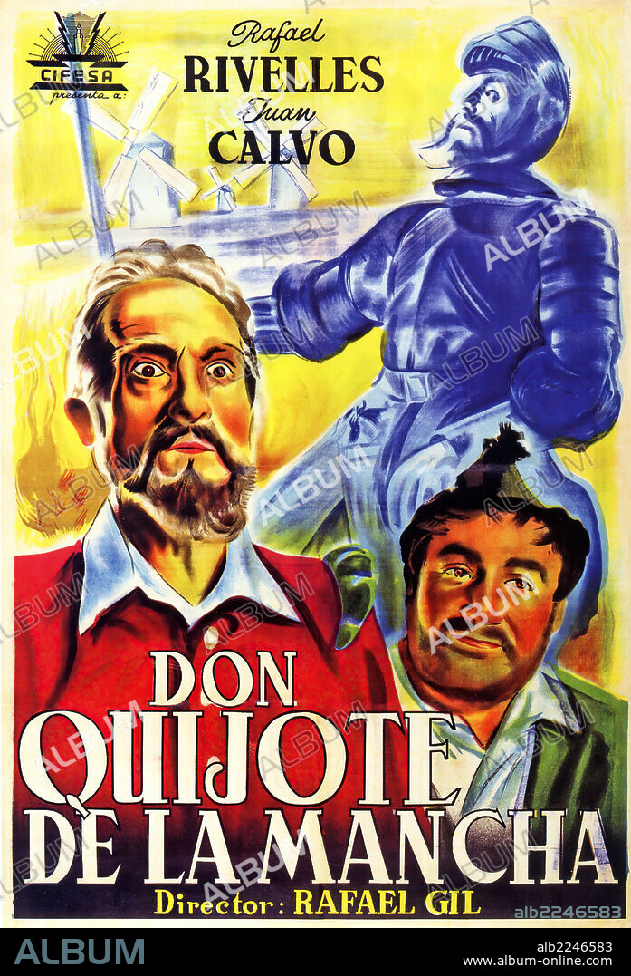 Poster of DON QUIXOTE, 1947 (DON QUIJOTE DE LA MANCHA), directed by RAFAEL GIL. Copyright COMPAÑIA INDUSTRIAL FILM ESPAÑOL (CIFESA).