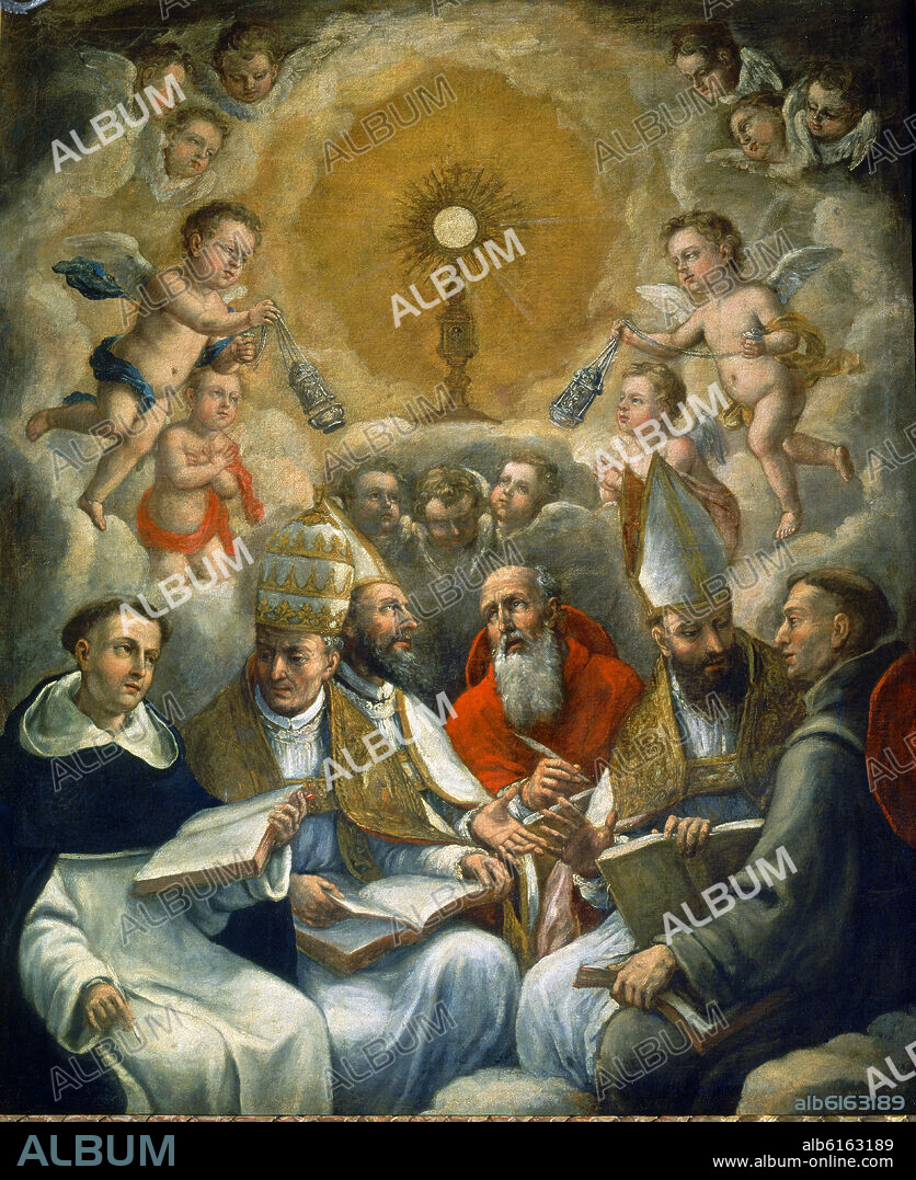 LUCAS VALDES (1661-1725). EXALTACION DE LA EUCARISTIA - HACIA 1700 - BARROCO ESPAÑOL.