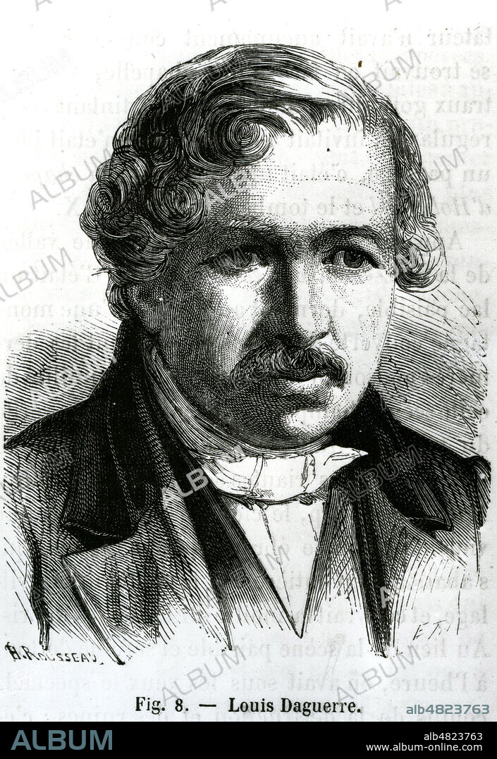 Portrait de Louis DAGUERRE (1787-1851). Gravure mi 19eme s. Credit : Collection KHARBINE-TAPABOR.