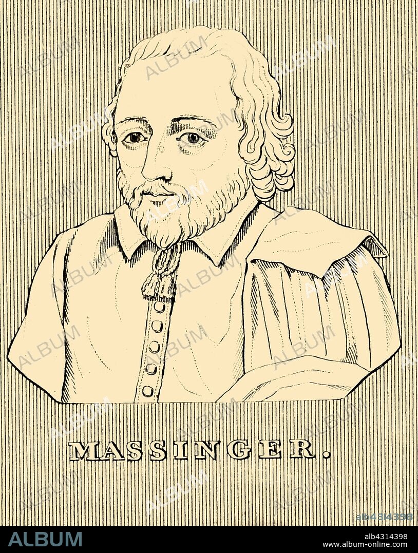 'Massinger', (1583-1640), 1830. Philip Massinger (1583-1640) English dramatist noted for his satire and realism, political and social themes. From "Biographical Illustrations", by Alfred Howard. [Thomas Tegg, R. Griffin and Co., J. Cumming, London, Glasgow and Dublin, 1830].