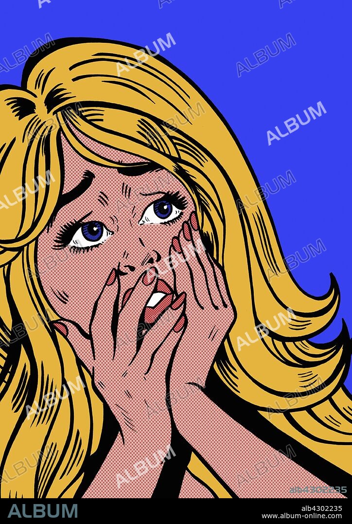 Close up of distraught woman with hands on face.