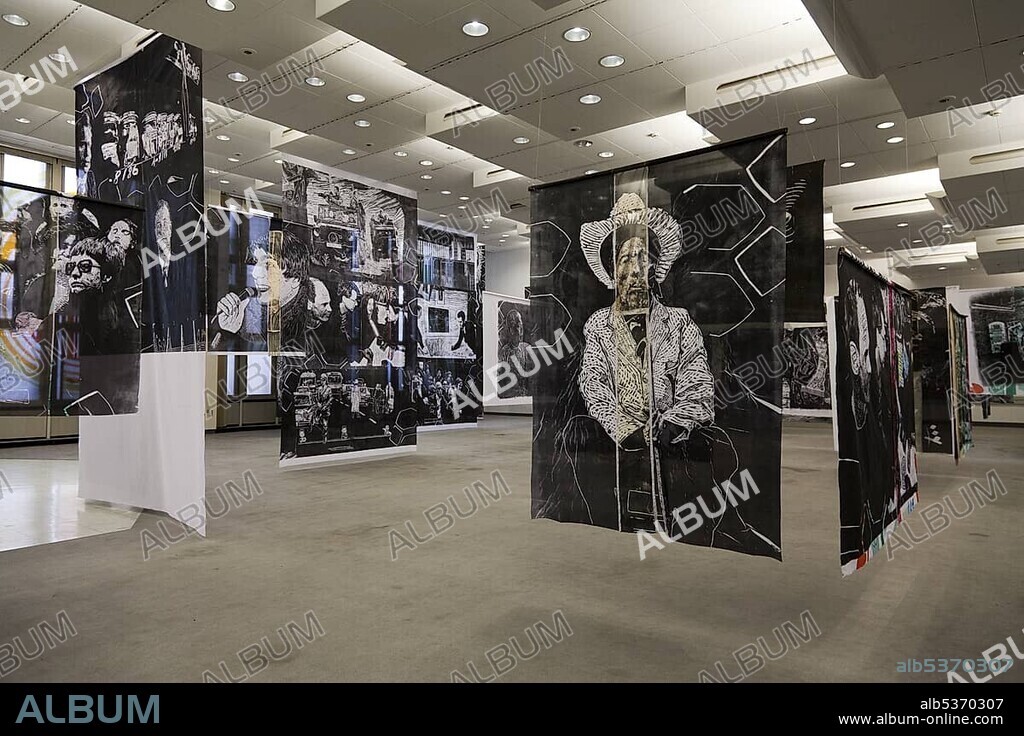 State of Control, installation by the artist Thomas Kilpper in the ballroom of the former Ministry for State Security of the GDR, Normannstrasse 19, Lichtenberg, Berlin, Germany, Europe.