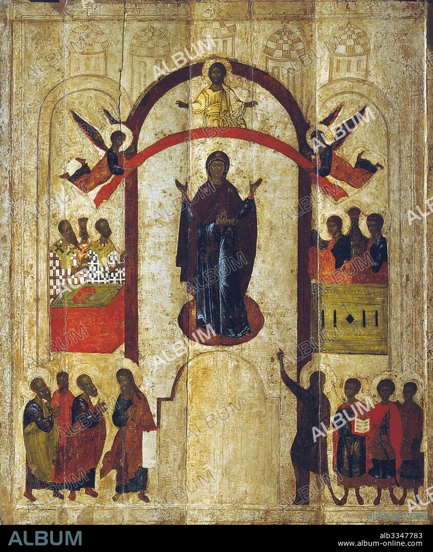 RUSSIAN ICON. The Protection of the Mother of God (Pokrov).