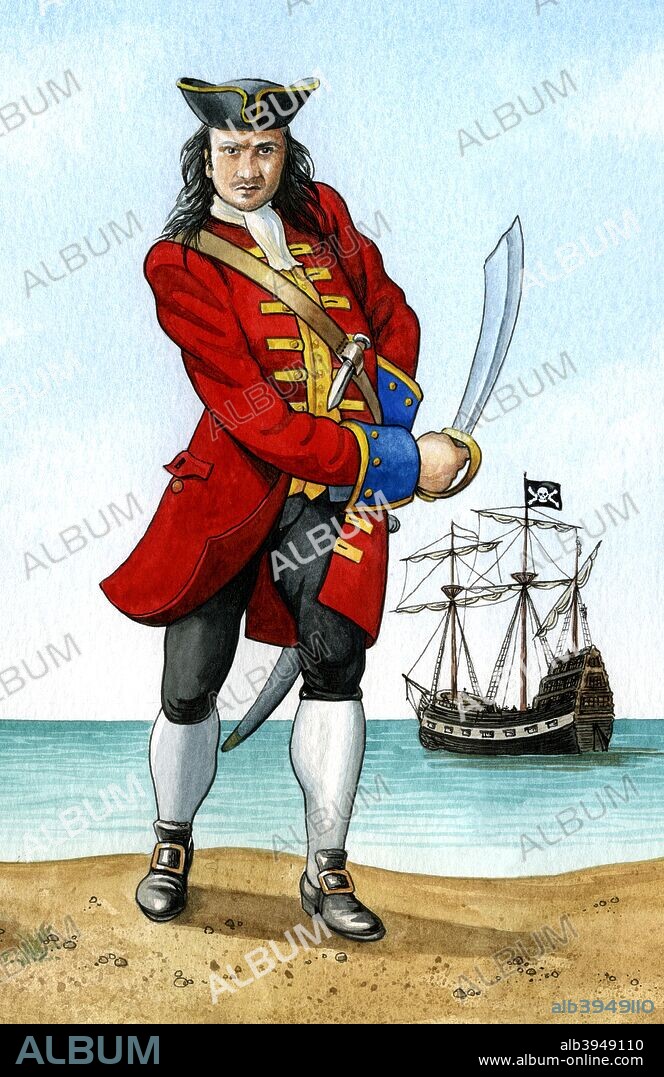 John 'Calico Jack' Rackham, (1680-1720), English Pirate Captain famous for having women in his crew. Executed in Jamaica in 1720.