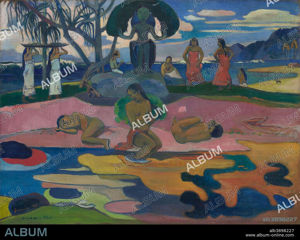 PAUL GAUGUIN. Mahana no Atua / Day of the God. Date/Period: 1894. Painting. Oil on canvas. Height: 66 cm (25.9 in); Width: 87 cm (34.2 in).