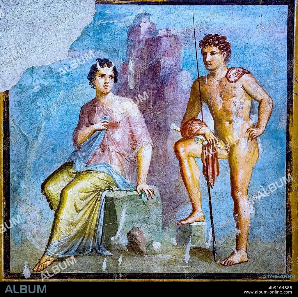 Io, in Greek mythology the daughter of the river god Inachos and Argos, wall painting, fresco from historical Pompeii