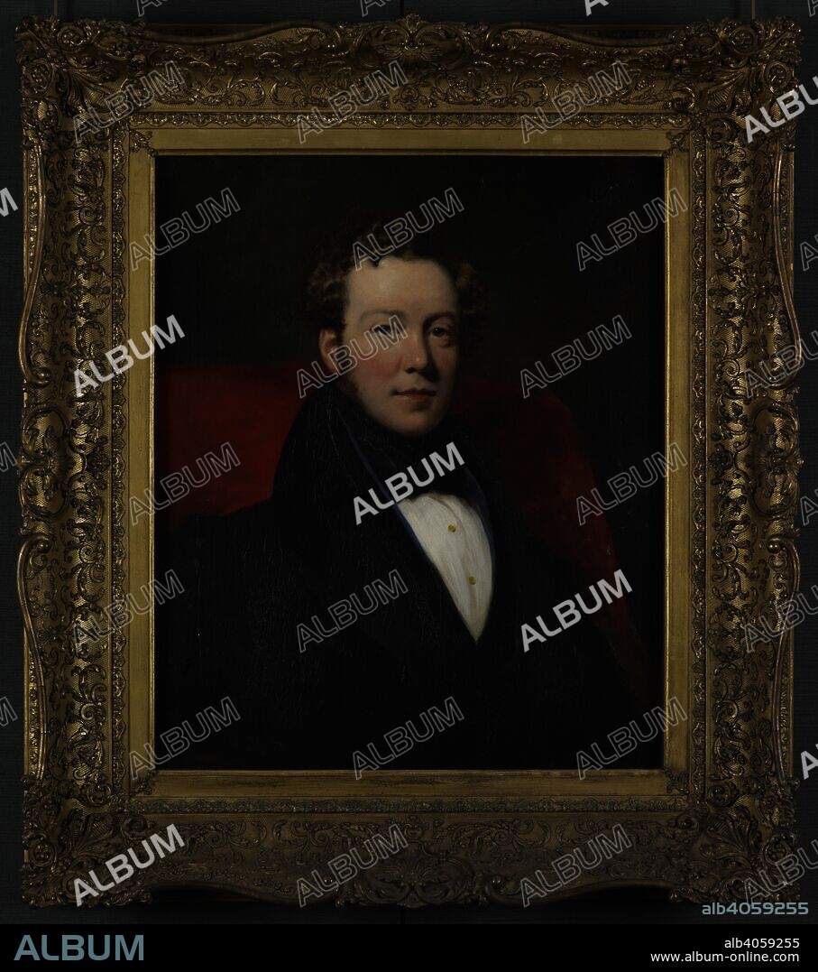 ANON. Andrew Grote (1799-1835). Head and shoulders portrait, full face. Grote wears a black coat, black stock and white shirt and is seated in a red chair. Andrew Grote, brother of the historian, George Grote, was a member of the Bengal Civil Service and served in India, 1819-35. 1832 - 1834. Oil painting. Source: Foster 799.