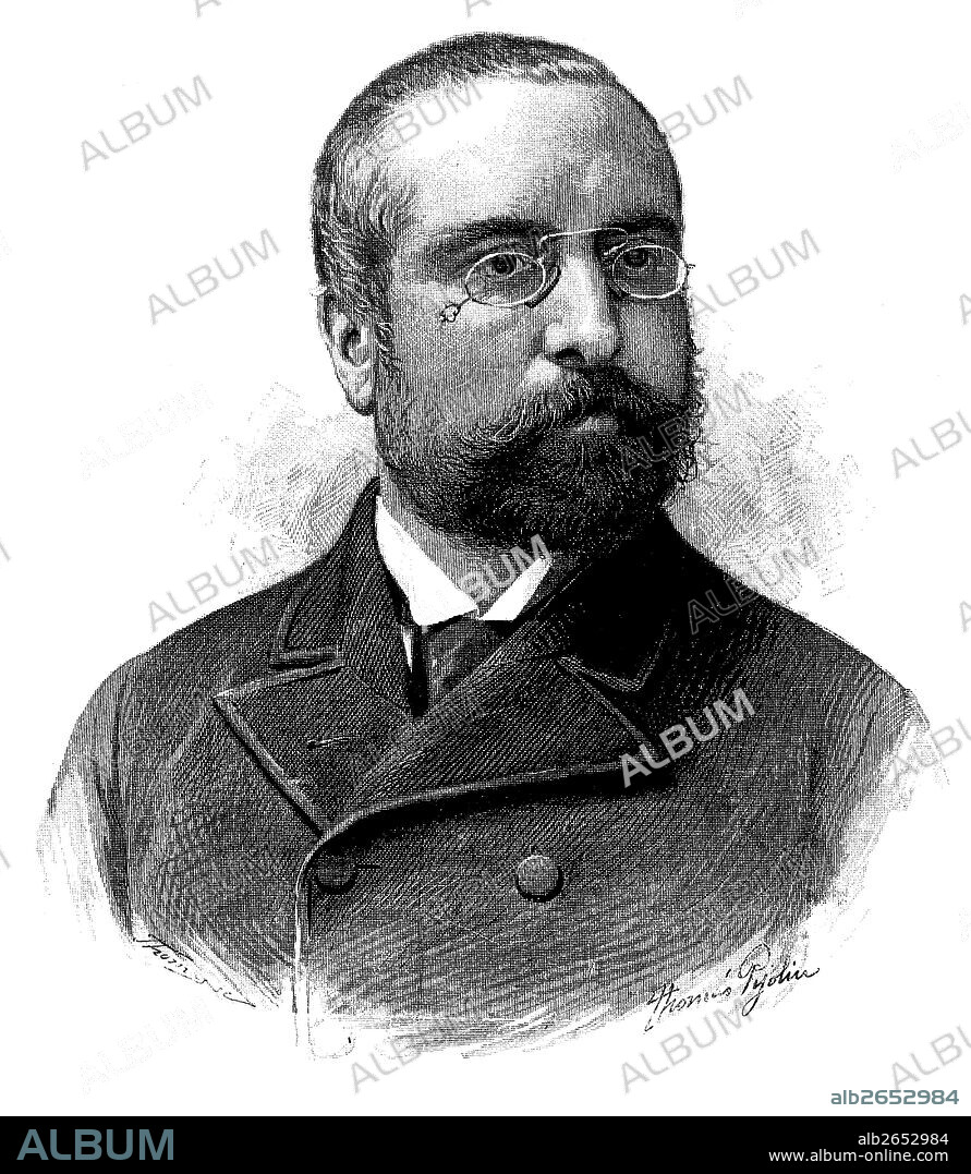 Arturo Campión Jaimebon (1854-1937), lexicógrafo, escritor e historiador vasco. Grabado de 1891.