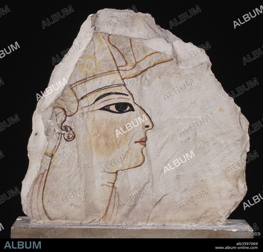 ANCIENT EGYPT. Ostracon with Portrait of a pharaoh (Ramesses VI).