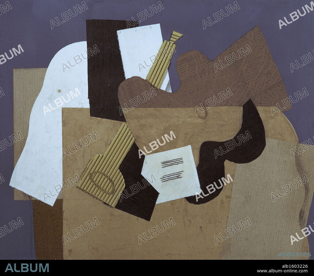 Guitar & Clarinet by Georges Braque, 1918, 1882-1963, USA, Philadelphia Museum of Art, Louise and Walter Arensberg Collection.